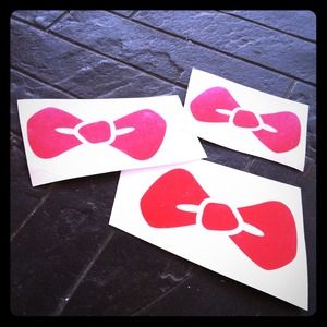 Metallic Pink Bow sticker