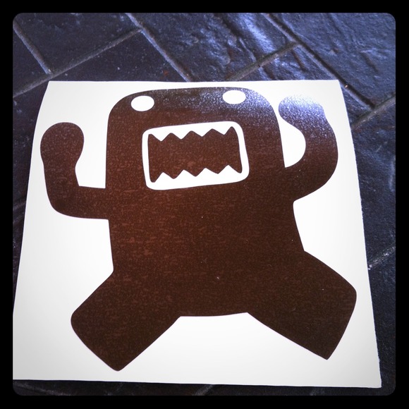 Crazy Domo sticker in brown