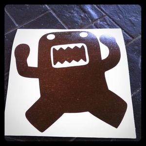 Crazy Domo sticker in brown