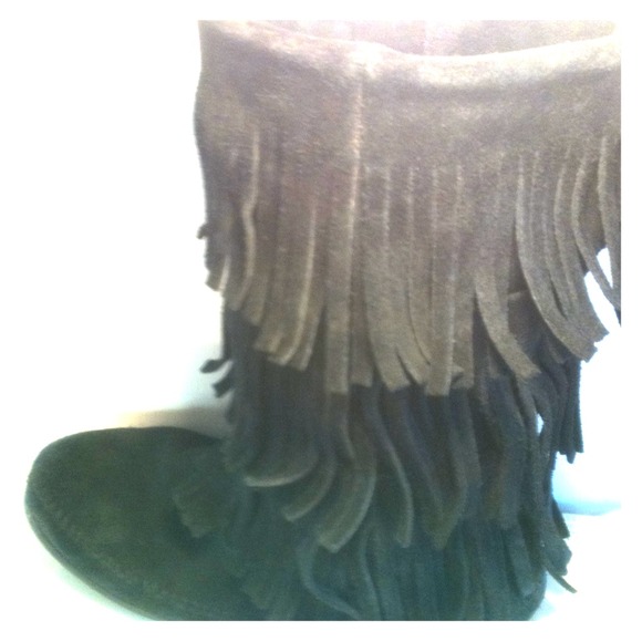 Minnetonka fringe boots. AsSeenOn Miley Cyrus & LC