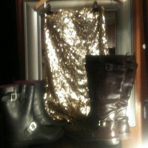 reserved BUNDLE! 2 boots and sequined dress!!!!!