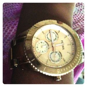 A fossil watch rose gold.