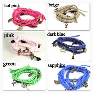 3 FOR $12! Braided Faux Leather Dangle Bracelet