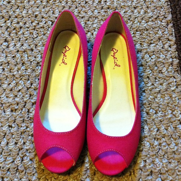 Hot pink shoes