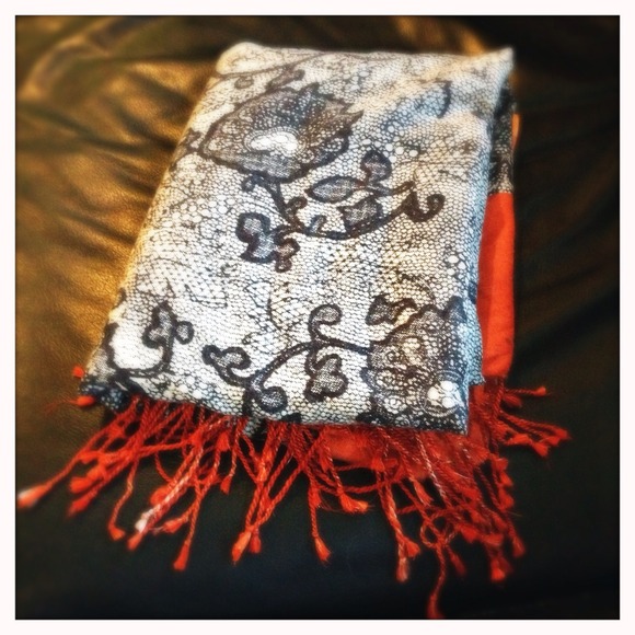 Black and orange scarf