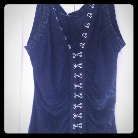 Black/grey tunic/dress w/ hook n eye closure