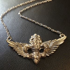 Jewelry - Winged Fleur de Lis Necklace Silver Jewelry - Winged Fleur de Lis Necklace Silver