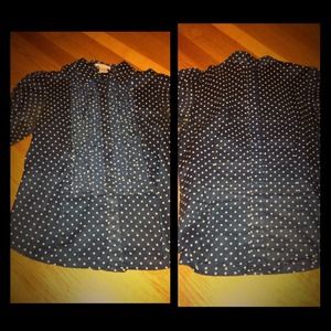 Polka dot button down