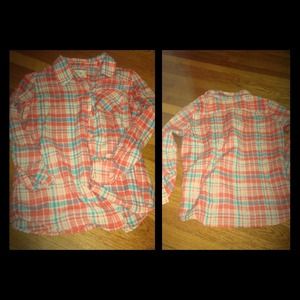 Plaid button down shirt