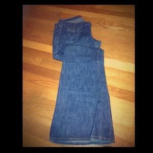 Wide leg denim jeans
