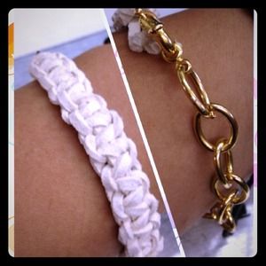 Suede gold chain bracelet