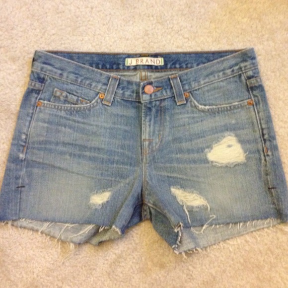 J Brand Distressed Denim Shorts Neptune Wash (25)