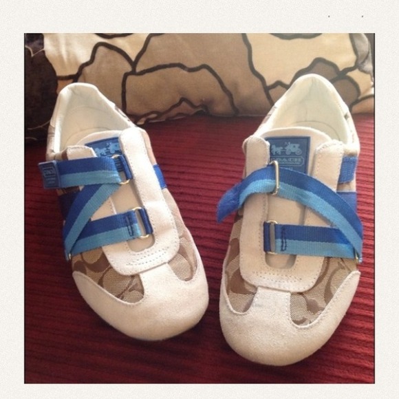 ๐ขSOLD๐ขCoach Sneakers with Blue Velcro Straps - Picture 1 of 3