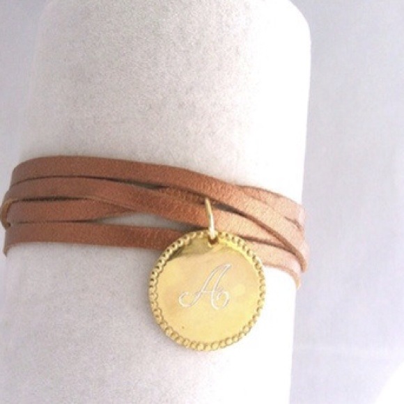 Personalized leather wrap bracelet