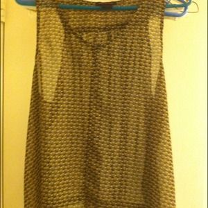 High low sheer tank with gold sparrows