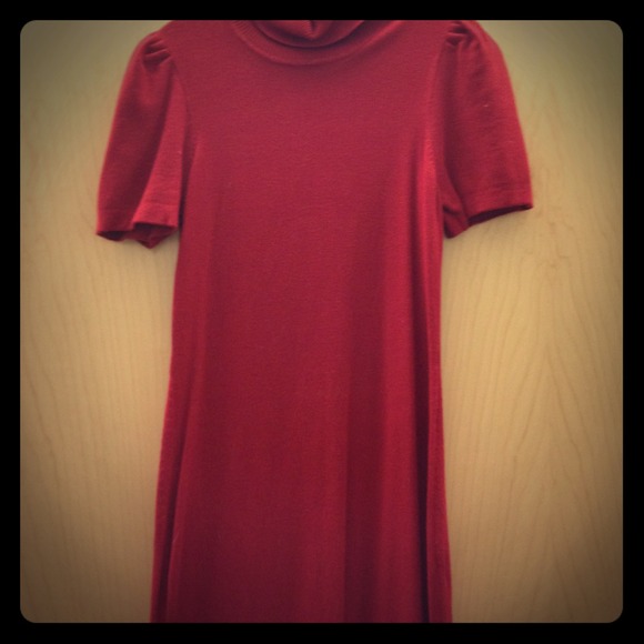 Red sweater dress