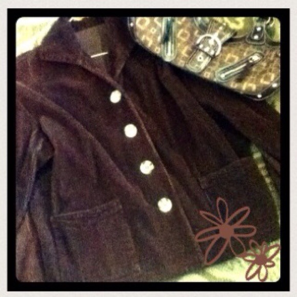 Vintage Brown Cord Cropped Swing Coat - Picture 1 of 4