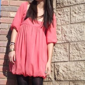 Coral baby doll dress