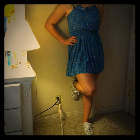 Forever 21 Blue dress with orange flowers