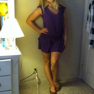 Purple dress with lace detail