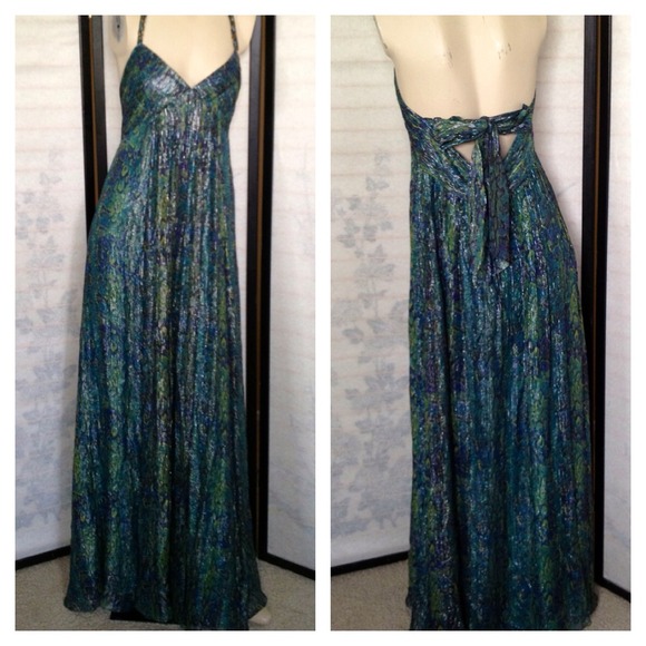 RESERVE BCBG Max Azria Shimmer Silver Green Dress