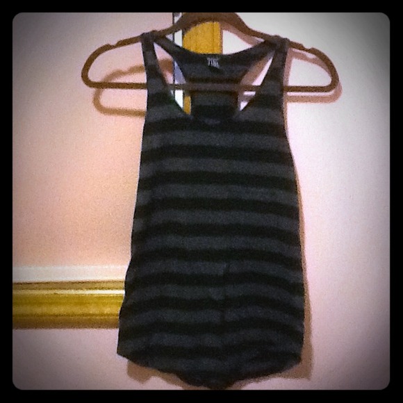 Racerback black and gray top.