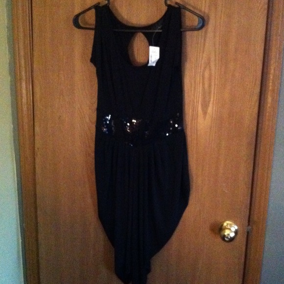 Black cocktail sequence dress nwt