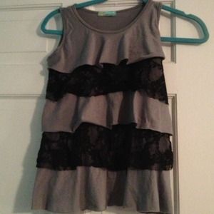 Gray and lace top