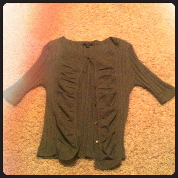 A stretchy green cardigan