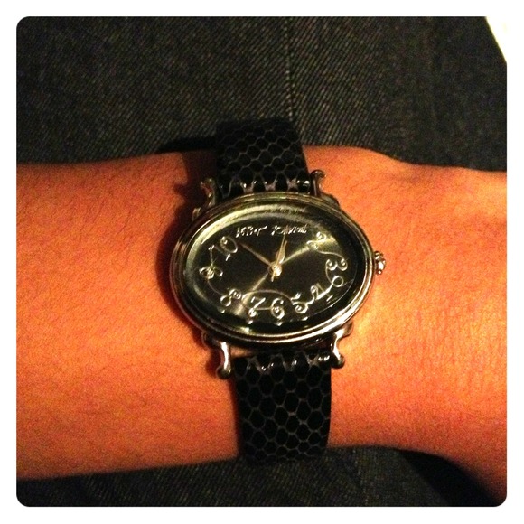 Betsey Johnson black snake watch