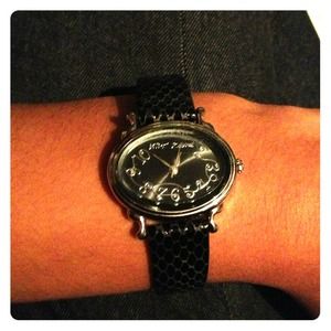 Betsey Johnson black snake watch