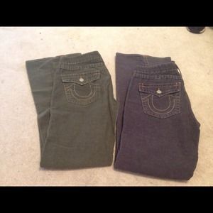 True religion size 32 corduroys, price is for both