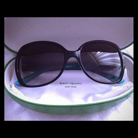 *New Kate Spade* Halsey Sunglasses Black/Aqua