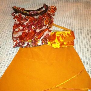 Burnt orange skirt with orange