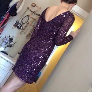 Dresses - Burgundy Sequin Long Sleeve Mini Dresses - Burgundy Sequin Long Sleeve Mini