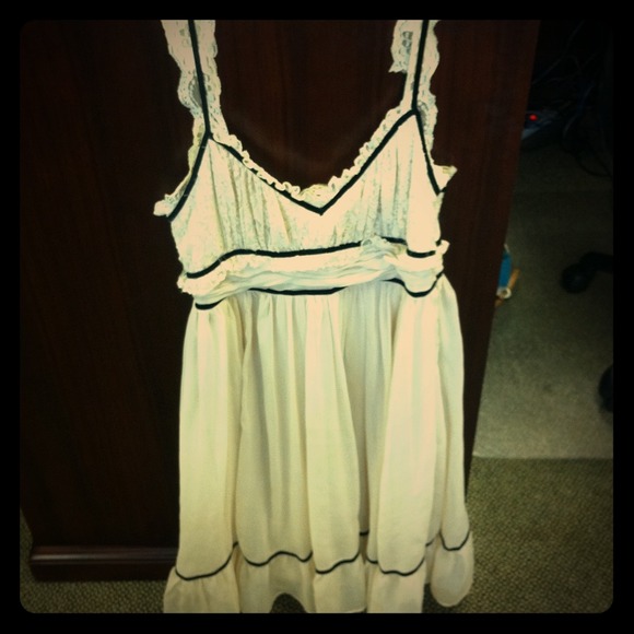 Cream with black trim Forever 21 dress