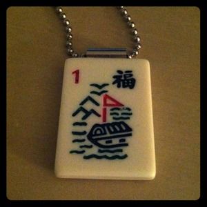 Mahjong tile necklace