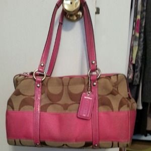 Authentic pink and brown Coach bag
