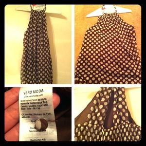 Vero Moda polka dot halter top