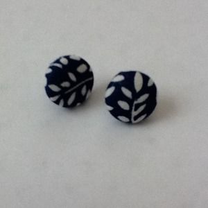 Fabric Button Earrings