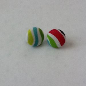 Fabric Button Earrings