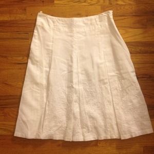White skirt with floral embroidering size medium
