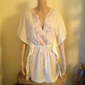 Free People Butterfly Sleeve Tunic Blouse Top