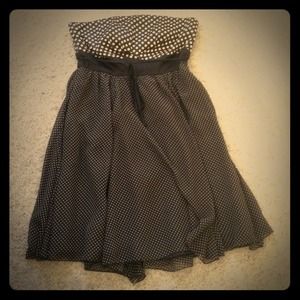 Black and cream polka dot dress