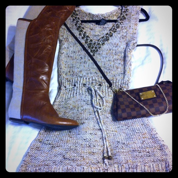 BCBG Max Azria beaded tunic sweater