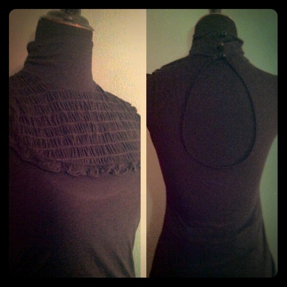 SOLD!!!! Back-out Button Neck Top