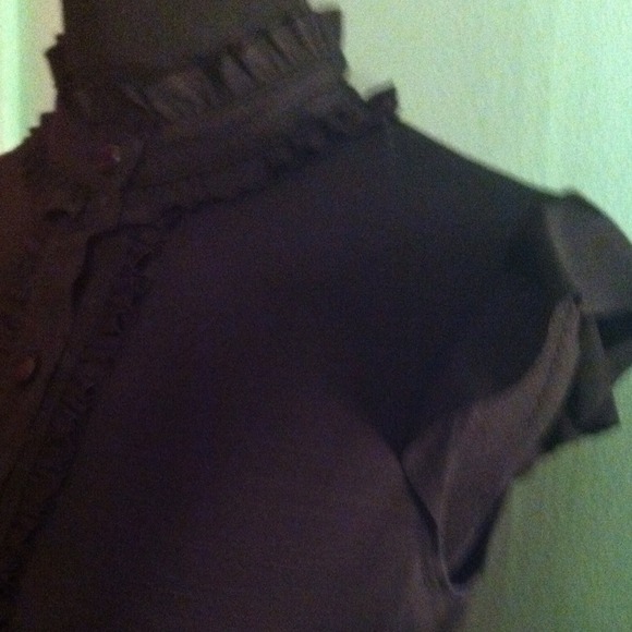 SOLD!! High Neck Ruffle Top - Picture 2 of 4