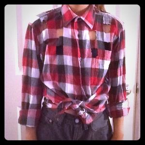 Tops - One of a kind cut out buffalo button down. Tops - One of a kind cut out buffalo button down.