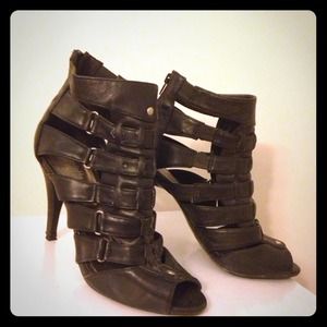 Black strappy heels