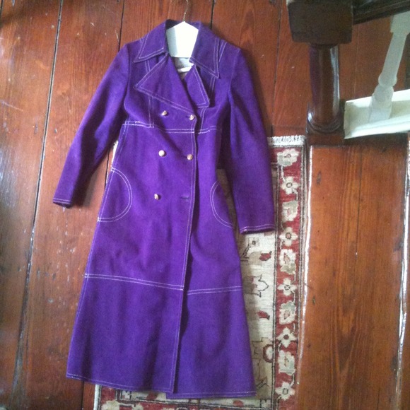 Reserved+++Purple suede vintage maxi coat!